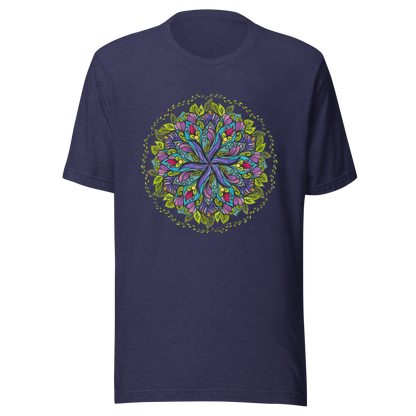 Bloom in Balance Swirling Flower Mandala T-shirt