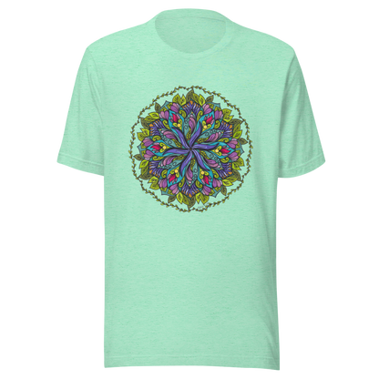 Bloom in Balance Swirling Flower Mandala T-shirt