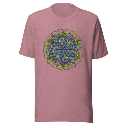 Bloom in Balance Swirling Flower Mandala T-shirt
