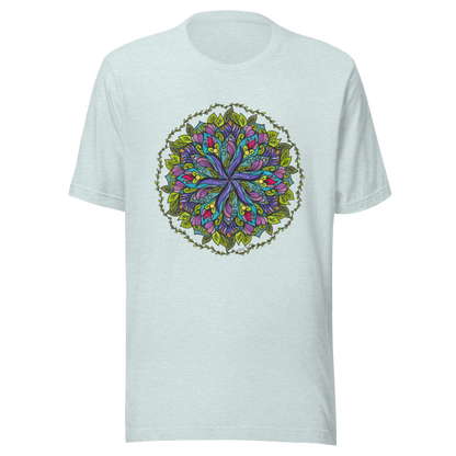 Bloom in Balance Swirling Flower Mandala T-shirt