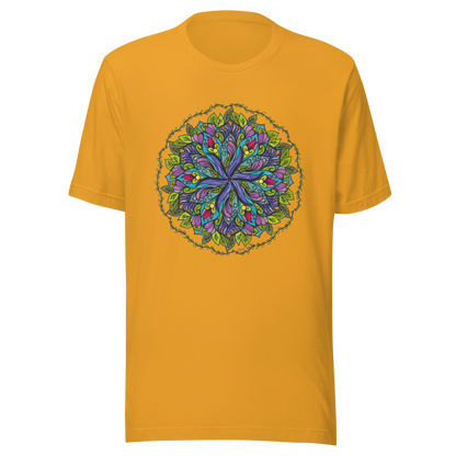 Bloom in Balance Swirling Flower Mandala T-shirt