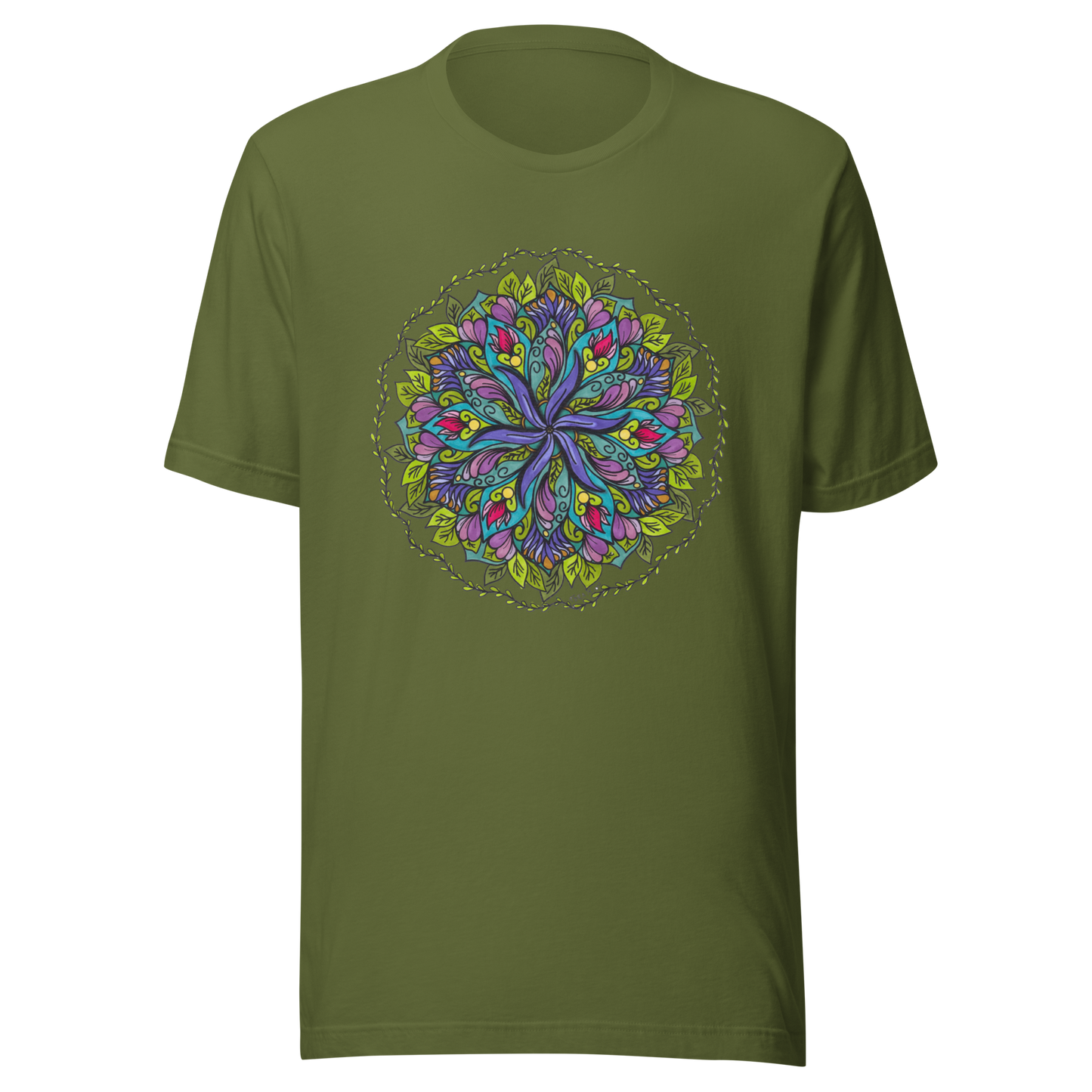 Bloom in Balance Swirling Flower Mandala T-shirt