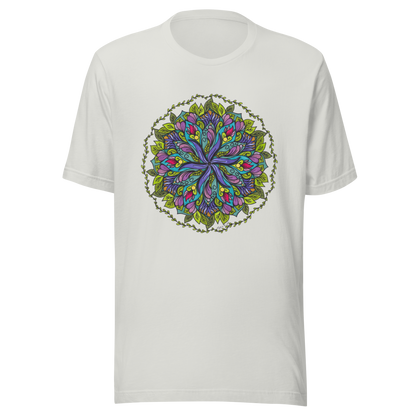 Bloom in Balance Swirling Flower Mandala T-shirt