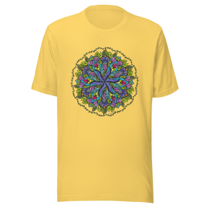 Bloom in Balance Swirling Flower Mandala T-shirt