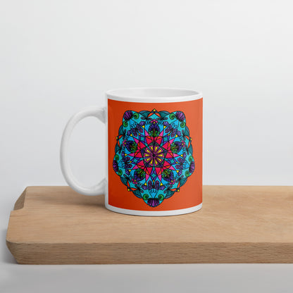 Enchanted Wings Mandala Glossy White Mug