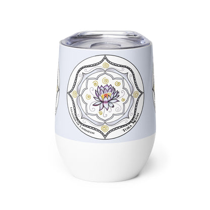 Legends-white-mandala-wine-tumbler-front